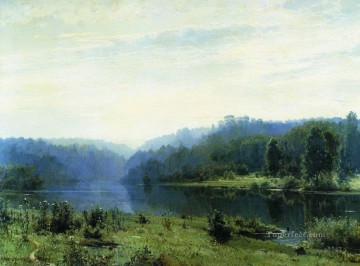 Mañana brumosa 1885 paisaje clásico río Ivan Ivanovich Pinturas al óleo